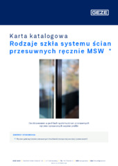 Rodzaje szkła systemu ścian przesuwnych ręcznie MSW  * Karta katalogowa PL