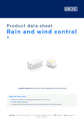 Rain and wind control  * Product data sheet EN