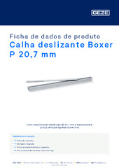 Calha deslizante Boxer P 20,7 mm Ficha de dados de produto PT