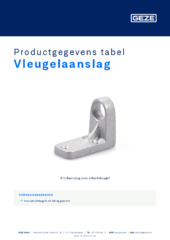 Vleugelaanslag Productgegevens tabel NL