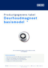 Deurhoudmagneet basismodel  * Productgegevens tabel NL