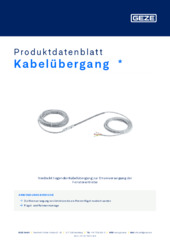 Kabelübergang  * Produktdatenblatt DE