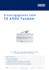 TS 4000 Tandem Productgegevens tabel NL
