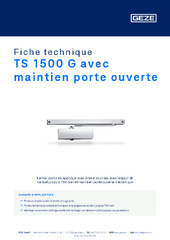 TS 1500 G avec maintien porte ouverte Fiche technique FR