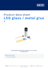LSG glass / metal glue  * Product data sheet EN