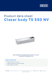 Closer body TS 550 NV Product data sheet EN