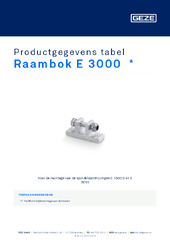 Raambok E 3000  * Productgegevens tabel NL