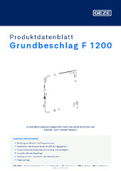 Grundbeschlag F 1200 Produktdatenblatt DE