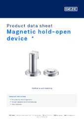 Magnetic hold-open device  * Product data sheet EN