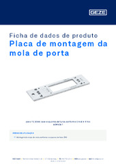 Placa de montagem da mola de porta Ficha de dados de produto PT
