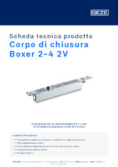 Corpo di chiusura Boxer 2-4 2V Scheda tecnica prodotto IT