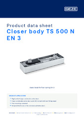 Closer body TS 500 N EN 3 Product data sheet EN
