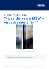 Types de verre MSW - encadrement fin  * Fiche technique FR