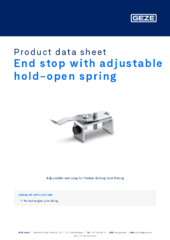 End stop with adjustable hold-open spring Product data sheet EN