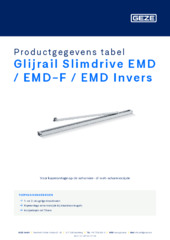 Glijrail Slimdrive EMD / EMD-F / EMD Invers Productgegevens tabel NL