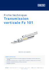 Transmission verticale Fz 101 Fiche technique FR