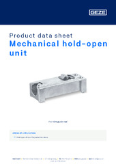 Mechanical hold-open unit Product data sheet EN
