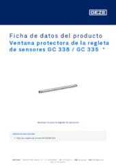 Ventana protectora de la regleta de sensores GC 338 / GC 335 Ficha de datos del producto ES