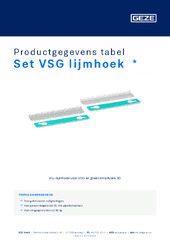 Set VSG lijmhoek  * Productgegevens tabel NL