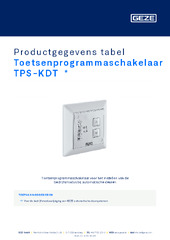 Toetsenprogrammaschakelaar TPS-KDT  * Productgegevens tabel NL