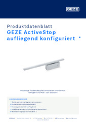 GEZE ActiveStop aufliegend konfiguriert  * Produktdatenblatt DE