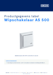 Wipschakelaar AS 500 Productgegevens tabel NL