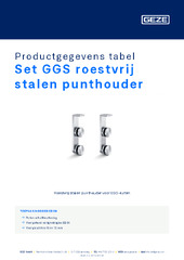 Set GGS roestvrij stalen punthouder Productgegevens tabel NL