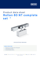 Rollan 80 NT complete set  * Product data sheet EN
