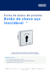 Botão de chave aço inoxidável  * Ficha de dados de produto PT