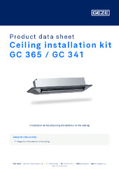 Ceiling installation kit GC 365 / GC 341 Product data sheet EN
