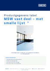MSW vast deel - met smalle lijst  * Productgegevens tabel NL
