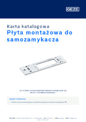 Płyta montażowa do samozamykacza Karta katalogowa PL