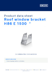 Roof window bracket H86 E 1500  * Product data sheet EN