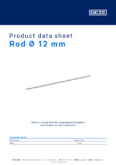 Rod Ø 12 mm Product data sheet EN