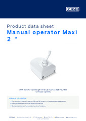 Manual operator Maxi 2  * Product data sheet EN