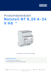 Netzteil NT 6,25 A-24 V HS  * Produktdatenblatt DE