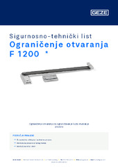 Ograničenje otvaranja F 1200  * Sigurnosno-tehnički list HR