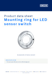 Mounting ring for LED sensor switch Product data sheet EN
