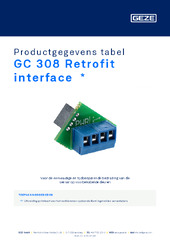 GC 308 Retrofit interface  * Productgegevens tabel NL