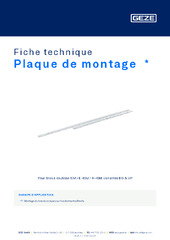 Plaque de montage  * Fiche technique FR