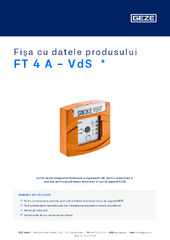 FT 4 A - VdS  * Fișa cu datele produsului RO
