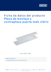 Placa de montaje y contraplaca puerta todo vidrio Ficha de datos del producto ES