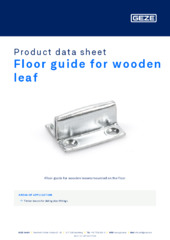 Floor guide for wooden leaf Product data sheet EN