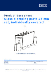 Glass clamping plate 45 mm set, individually covered Product data sheet EN