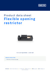 Flexible opening restrictor Product data sheet EN