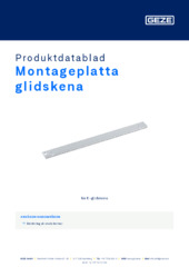 Montageplatta glidskena Produktdatablad SV