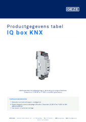 IQ box KNX Productgegevens tabel NL