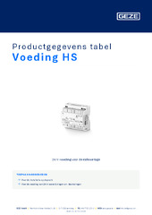 Voeding HS Productgegevens tabel NL