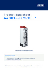 A4001--B 2POL  * Product data sheet EN