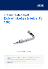 Eckwinkelgetriebe Fz 100 Produktdatenblatt DE
